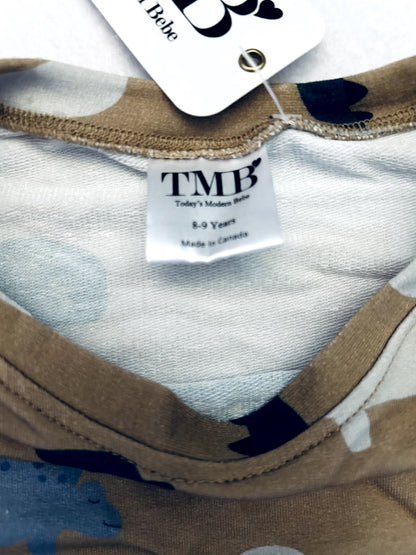 NWT- Small shop, TMB, crewneck, dinosaur print, size 8/9, Kids 8