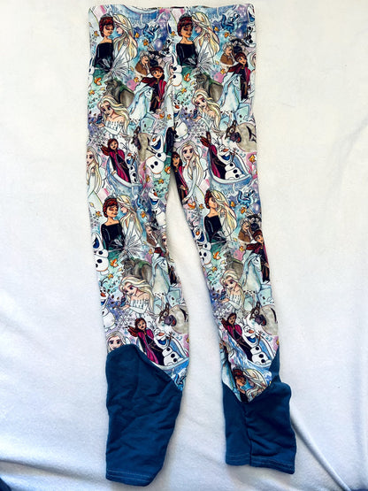 VGUC- Small shop, lavender & lilac, peplum and leggings set, Disney Frozen Print, size 7, Kids 7