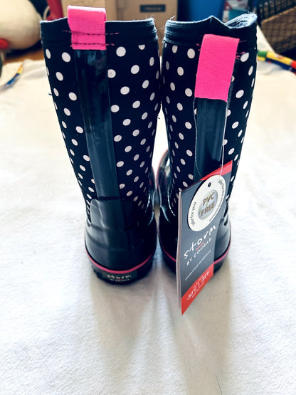 NWT - Storm by Cougar, waterproof insulated boots, polka dots, size 4, retails $80+, Shoes 4 (Big Kids:8–12yr)