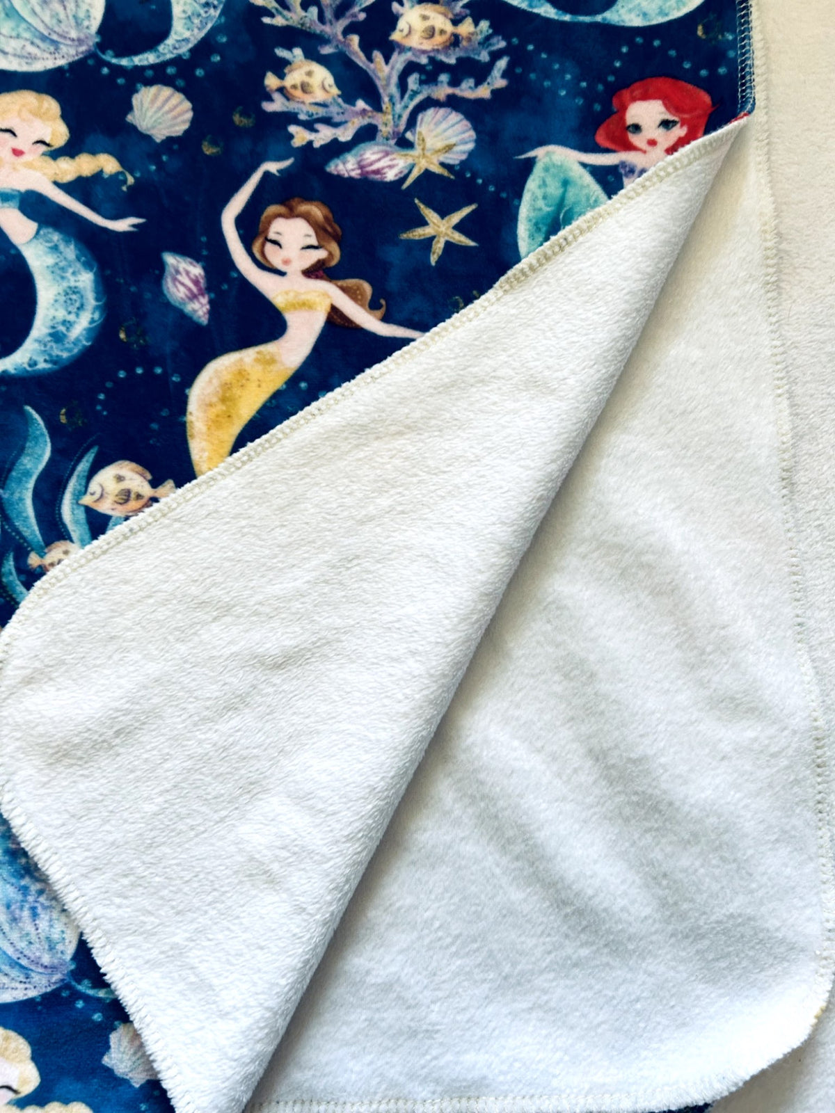 VGUC - small shop, brushed fleece, toddler blanket, Disney princess mermaids