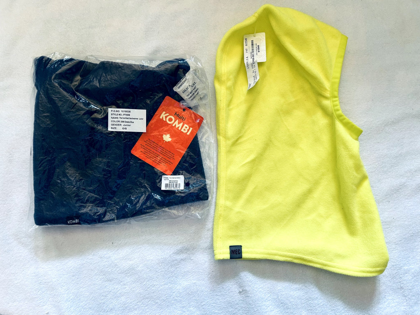 NWT- Kombi & MEC, neck tube & balaclava, size 1-3 years