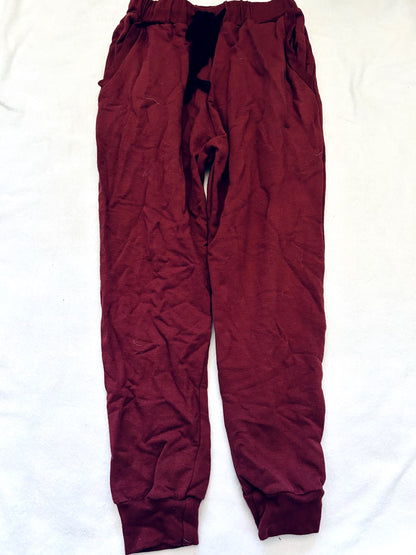 EUC - Small Shop, Mi and Fi, bamboo fleece sweatpants, burgundy colour, size 7, retails, $45 new, Kids 7