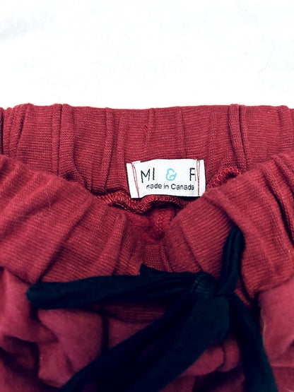 EUC - Small Shop, Mi and Fi, bamboo fleece sweatpants, burgundy colour, size 7, retails, $45 new, Kids 7