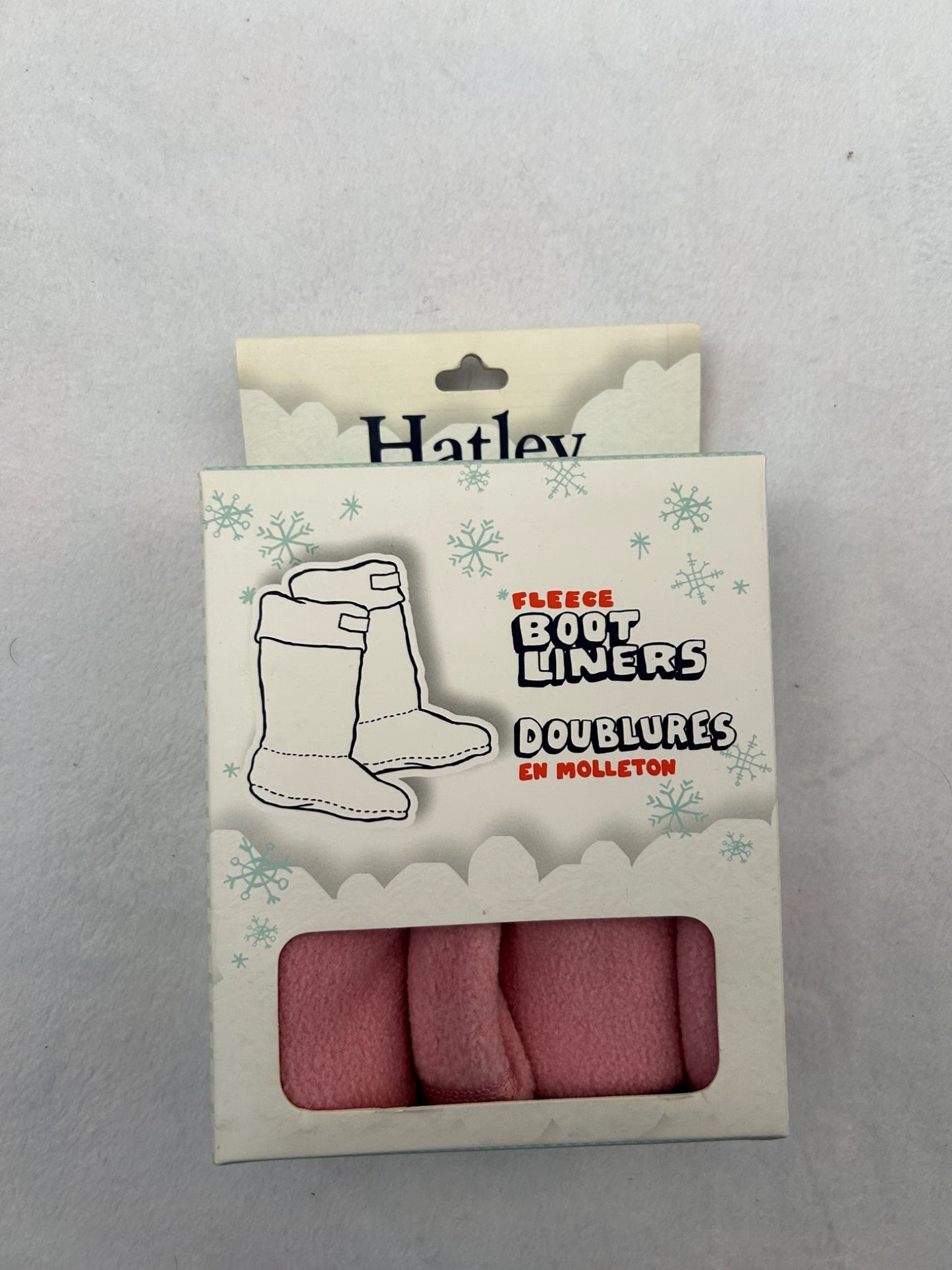 NWT - Hatley Fleece Boot Liners, shoe size 11-13, Pink, retails $22