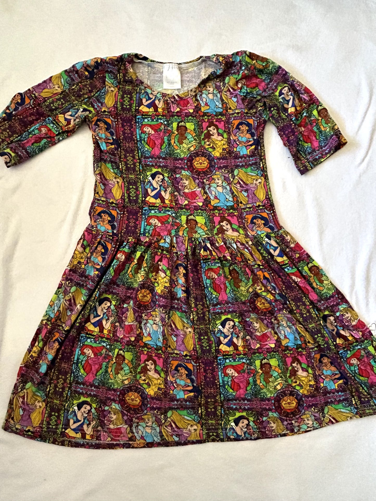 EUC -Small Shop, Vi&Jax dress, Disney Princess stain glass pring, size 6/7. retails $65 new, Kids 6/6X