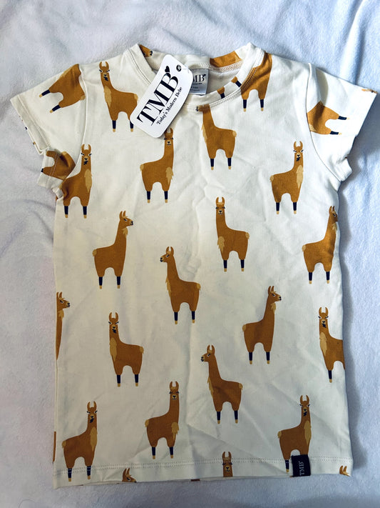 NWT - Small Shop, Modern Bebe,  Llama T-shirt Print, size 8/9, Retails for $38, Kids 8