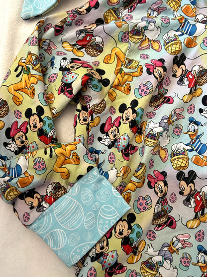 EUC - Small Shop, MSB Handmade, Hoodie with Bunny Ears, Disney Easter print, size 7, Retails for $75 new, Kids 7