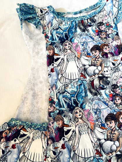EUC - Small Shop, MSB Handmade, Pocket Dress, Disney Frozen 2 Print, Size 6, retails $85 new, Kids 6/6X