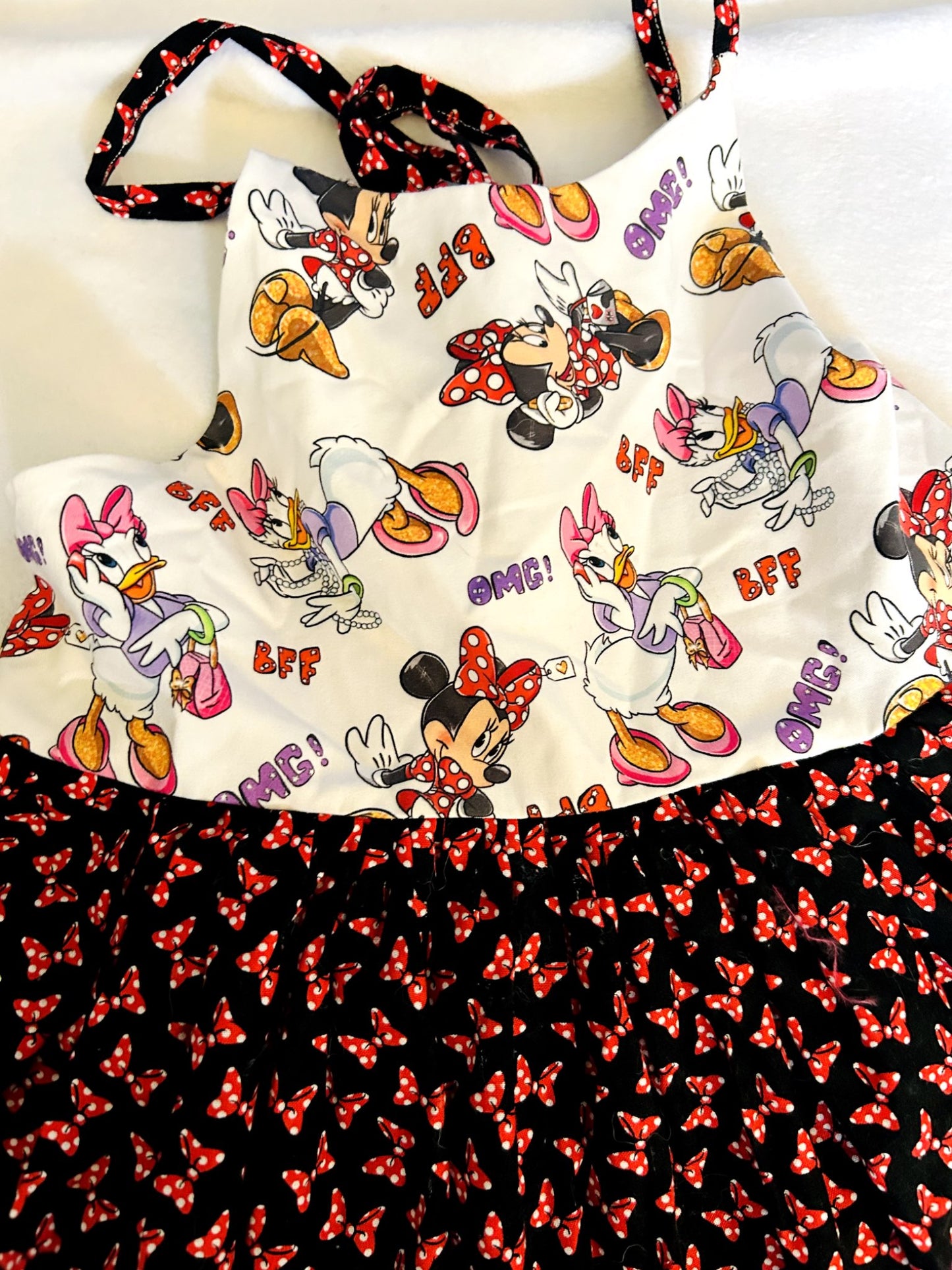 EUC - Small Shop, Tulle & Tiny, Adjustable Summer Dress, Disney Minnie & Daisy print, Size 6, retails $100, Kids 6/6X