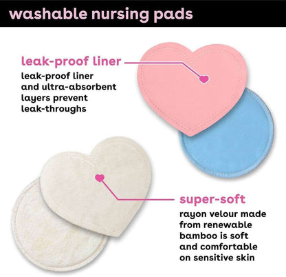 Bamboobies Washable Nursing Pads - 6 Pairs