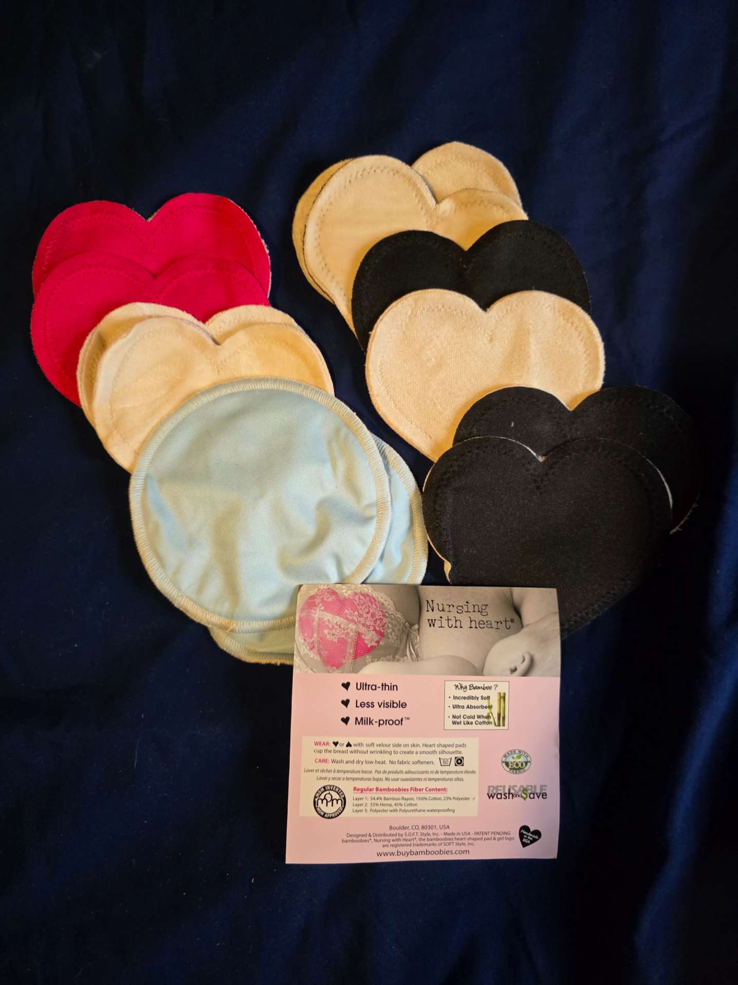 Bamboobies Washable Nursing Pads - 6 Pairs