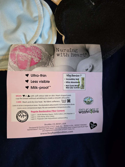 Bamboobies Washable Nursing Pads - 6 Pairs