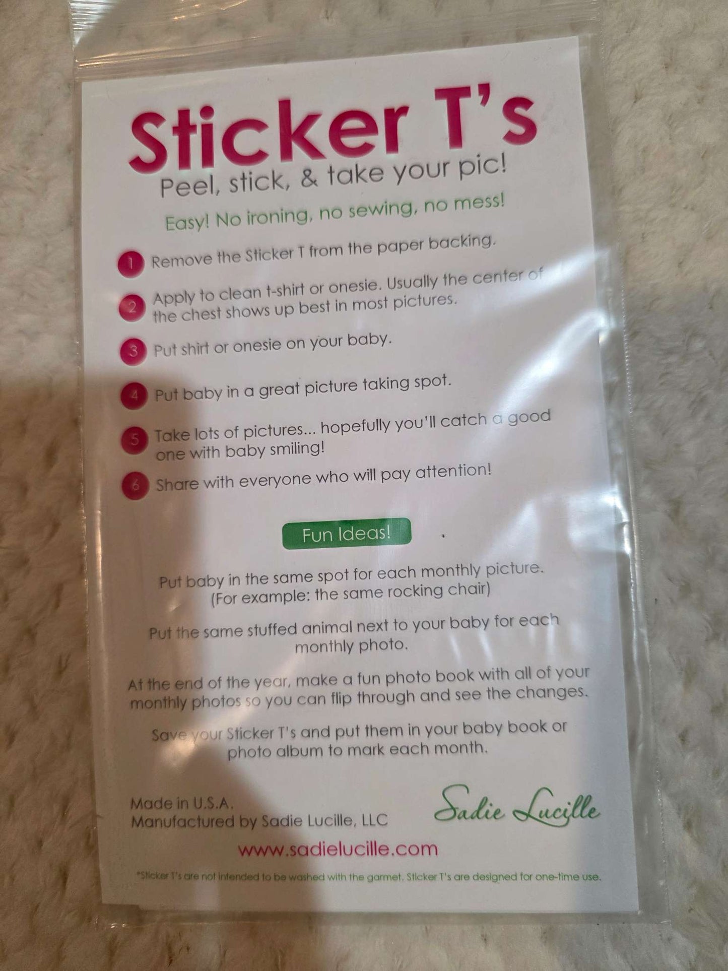 Sticker T's milestone stickers