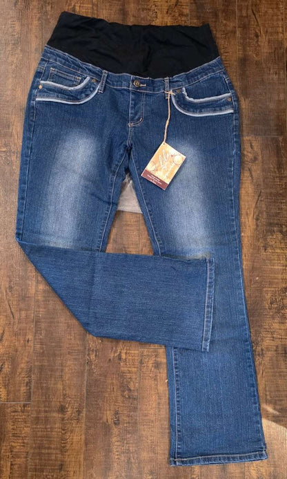 Women's Lilac Maternity Jeans - Scoop Pocket Tummy Trimmer Denim (Bootcut). XL BNWT, Maternity XL (16-18)