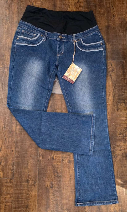 Women's Lilac Maternity Jeans - Scoop Pocket Tummy Trimmer Denim (Bootcut). XL BNWT, Maternity XL (16-18)