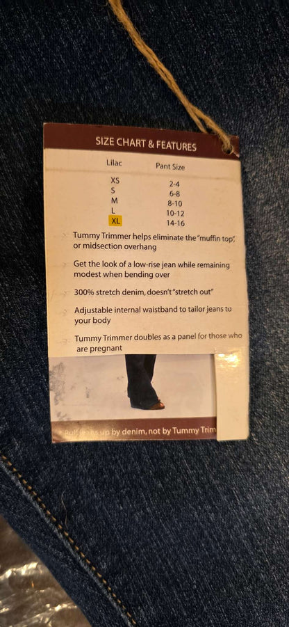Women's Lilac Maternity Jeans - Scoop Pocket Tummy Trimmer Denim (Bootcut). XL BNWT, Maternity XL (16-18)