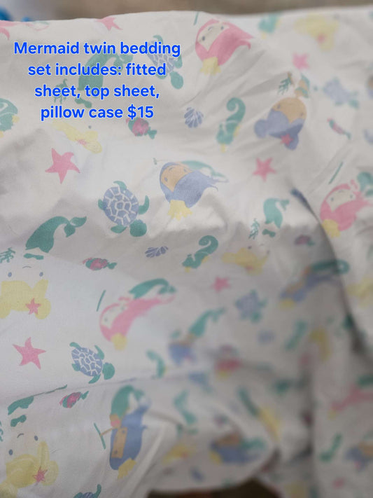 Mermaid twin bedding set