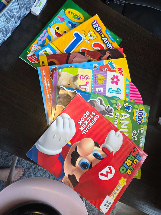 10 coloring/sticker books