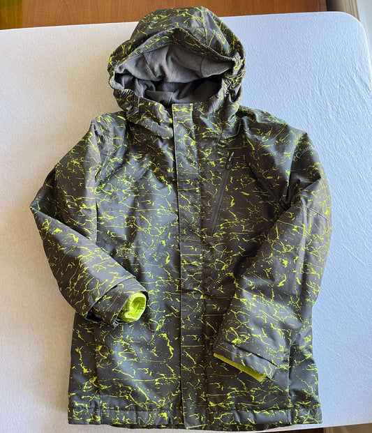 Columbia 3 in 1 Winter Jacket, Grey and Green, Boys size M (10/12), Kids 10 (medium)