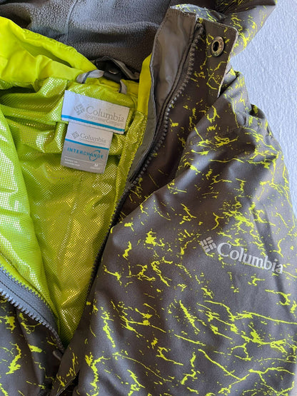 Columbia 3 in 1 Winter Jacket, Grey and Green, Boys size M (10/12), Kids 10 (medium)