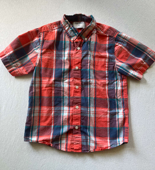 Old Navy Short Sleeve Button Up Short, Size M (8), Kids 8