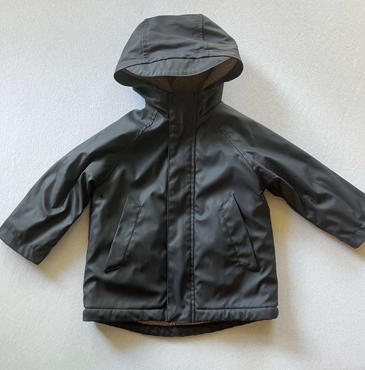 Zara Fleece Lined Rain Coat, Size 18-24 months, blue, Kids 24 Month (18-24M)