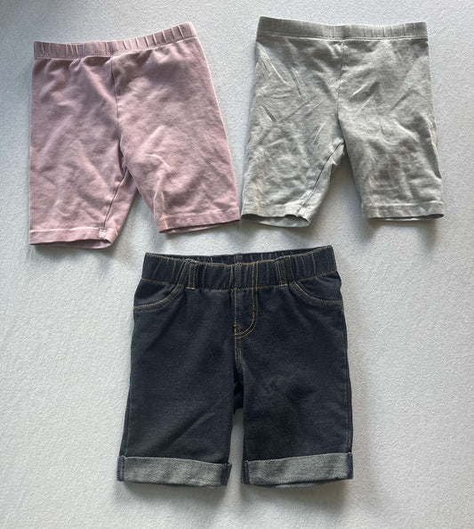 3 pair of girls legging shorts, Size 4T, Kids 4/4T