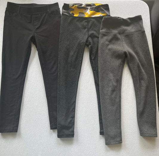 Three pair of girls leggings, Size 6, Kids 6/6X