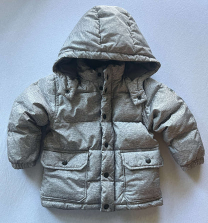 Gap Toddler Down Winter Jacket, Grey, Size 3, Kids 3T