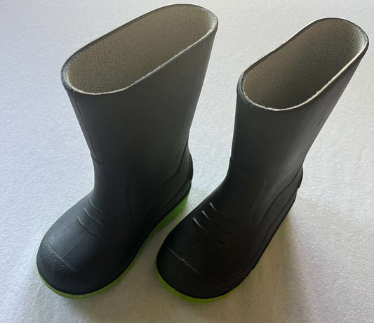 Rain Boots, Black and Green, Size 7, Shoes 7 (Walkers:12-24 mth)