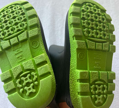 Rain Boots, Black and Green, Size 7, Shoes 7 (Walkers:12-24 mth)