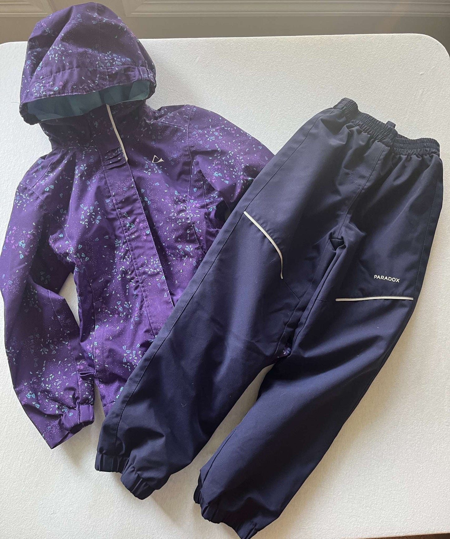 Paradox Rain Jacket and Pants, Size 6, Purple/Blue, Kids 6/6X (extra small)
