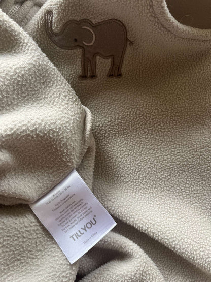 TILLYOU Fleece SleepSack, Elephant, Size XL (18-24 mo), 18-24 Months (Extra Large)