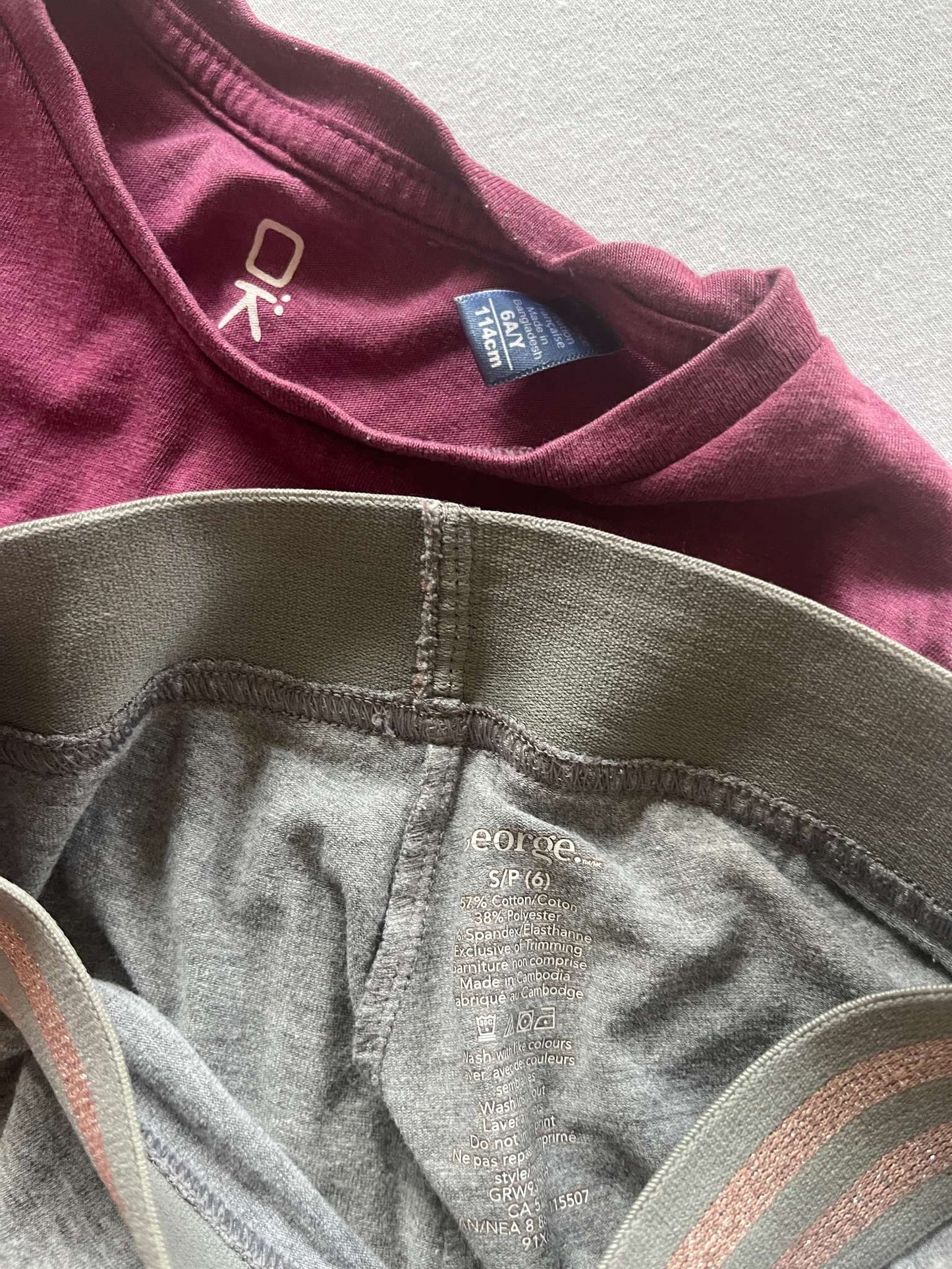Maroon Long Sleeve and Leggings, Girls Outfit, Size 6, Kids 6/6X