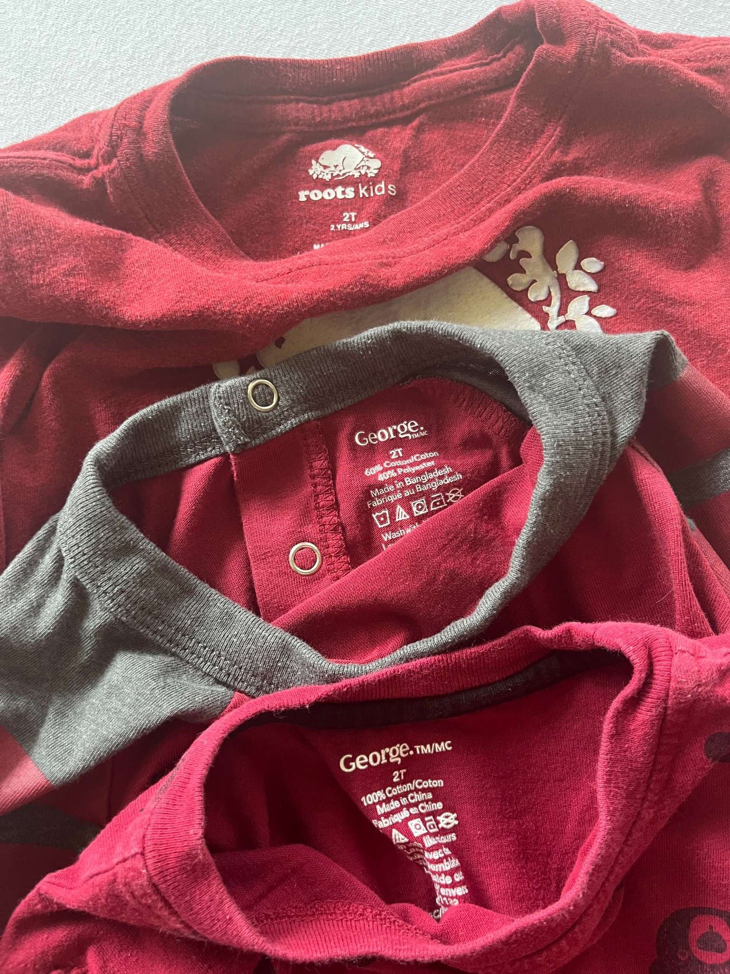 Maroon Boys Long Sleeve T-Shirt Bundle, Size 2T, Kids 2T