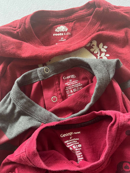 Maroon Boys Long Sleeve T-Shirt Bundle, Size 2T, Kids 2T