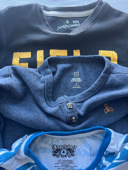 3 Boys Long Sleeve T-Shirts, Size 4, Various Brands, Kids 4/4T