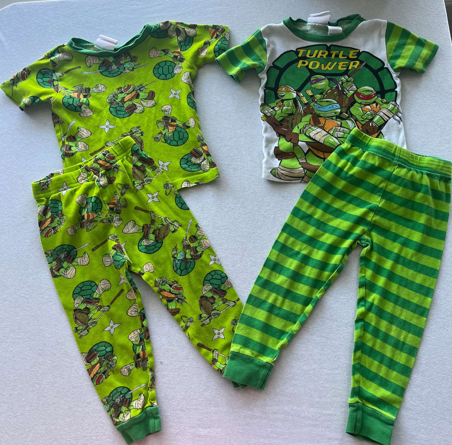 3 pair of Teenage Mutant Ninja Turtles Pajamas, fits like size 3, Kids 3T