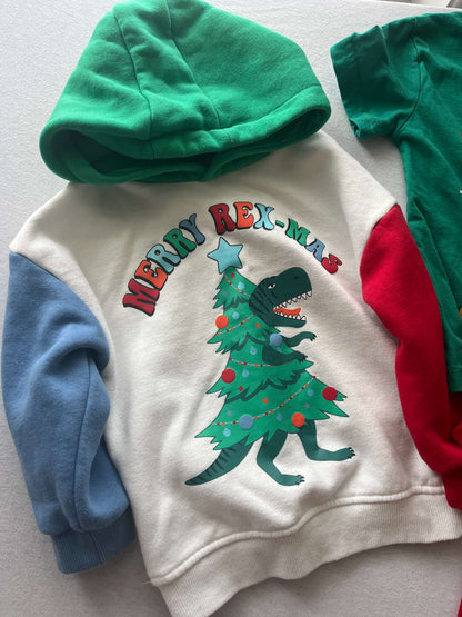 Christmas Tops Bundle, Dinosaur Sweatshirt & 2 paw patrol t-shirts, Size 3-5, Kids 4/4T