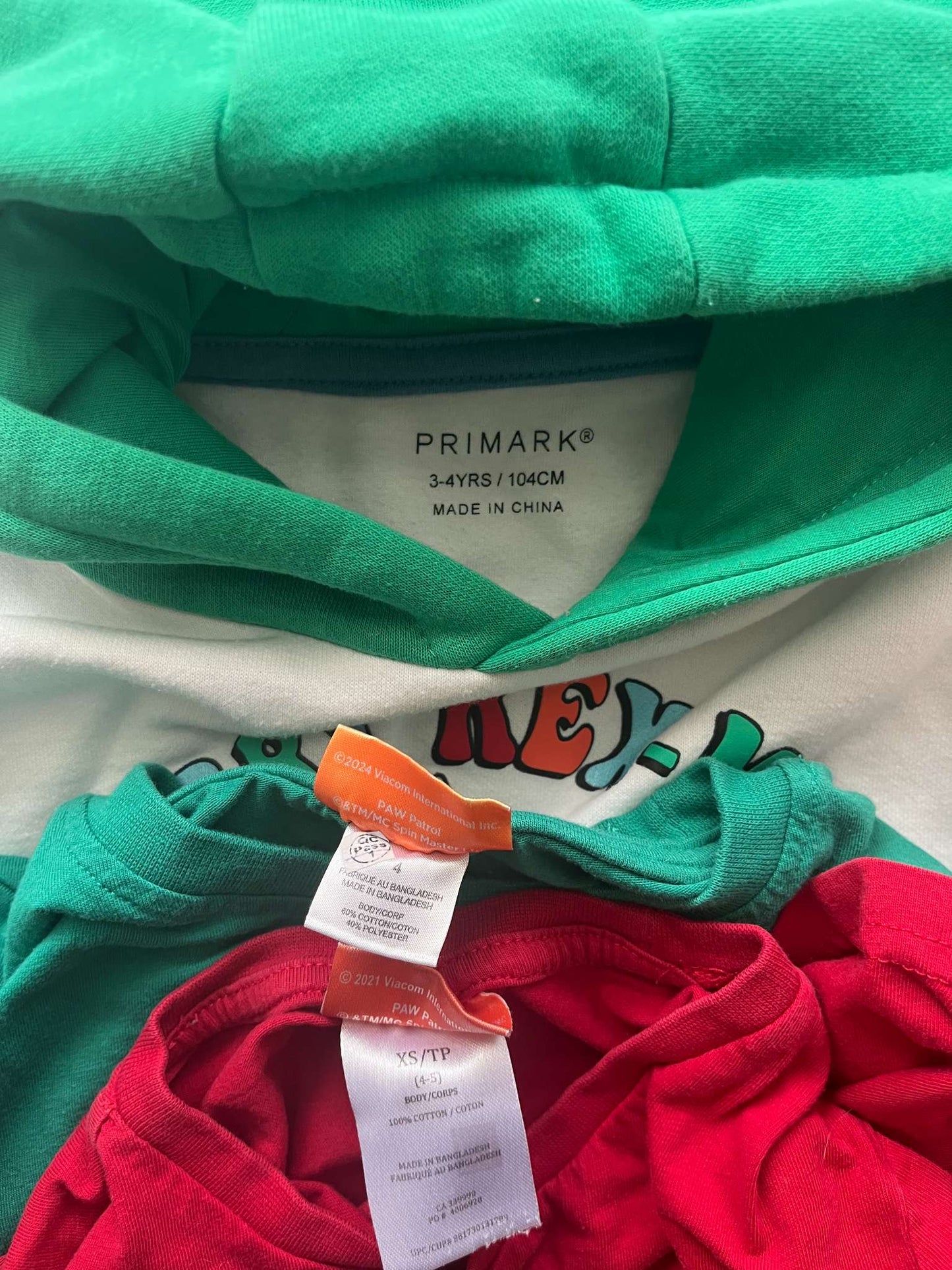 Christmas Tops Bundle, Dinosaur Sweatshirt & 2 paw patrol t-shirts, Size 3-5, Kids 4/4T