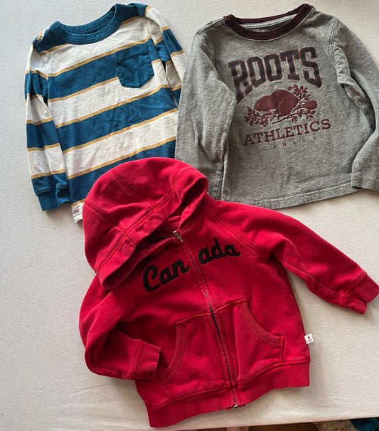 Long Sleeve Bundle, 2 T-Shirts and 1 Sweatshirt, Size 3, Kids 3T