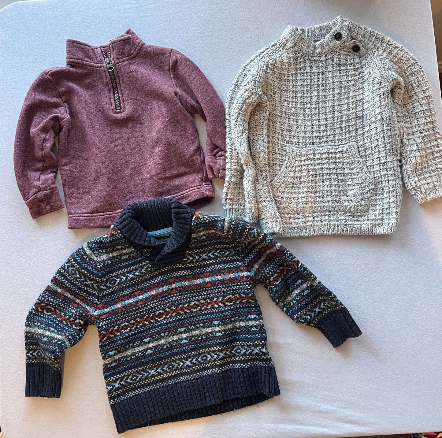 3 Sweater Bundle, Size 2/3 (Zara/LOGG/Children's Place), Kids 2T