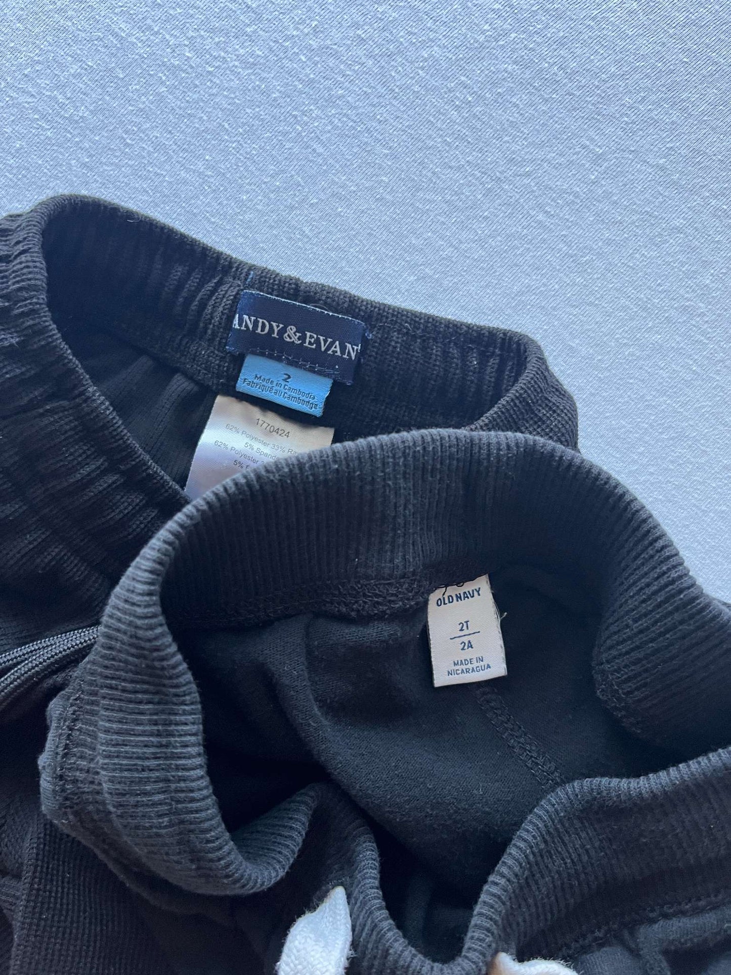2 pair of black shorts, Size 2T, Kids 2T