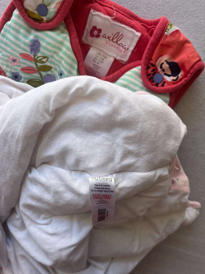 Two Warm Sleep Sacks, Girls, Size 0-12 months. , 0-6 Months (Small)