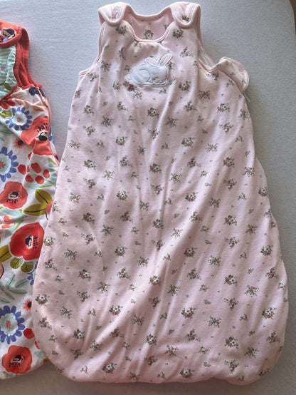 Two Warm Sleep Sacks, Girls, Size 0-12 months. , 0-6 Months (Small)