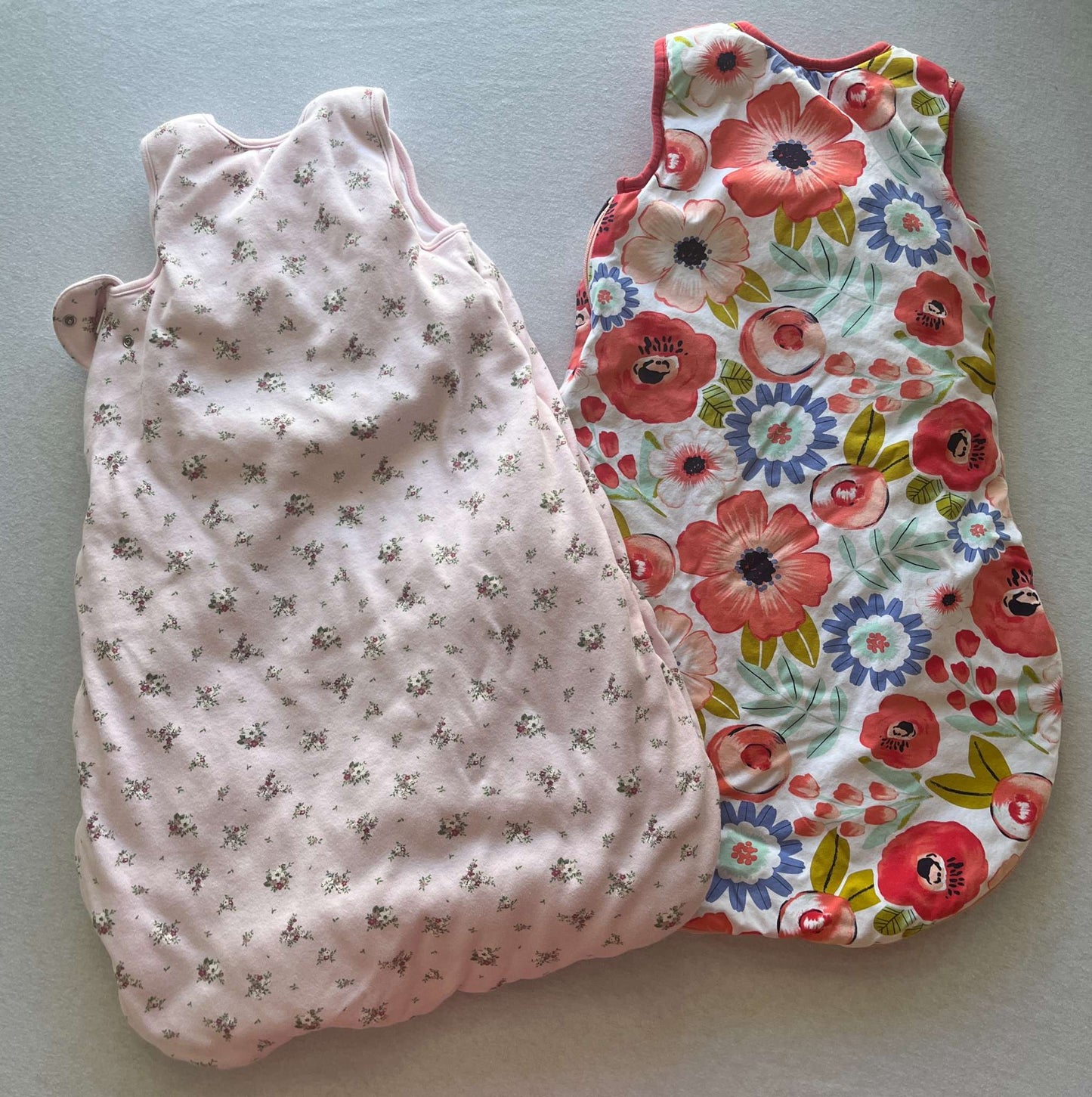 Two Warm Sleep Sacks, Girls, Size 0-12 months. , 0-6 Months (Small)