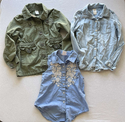 Girl's Collared Shirt Bundle, Size 6, Kids 6/6X