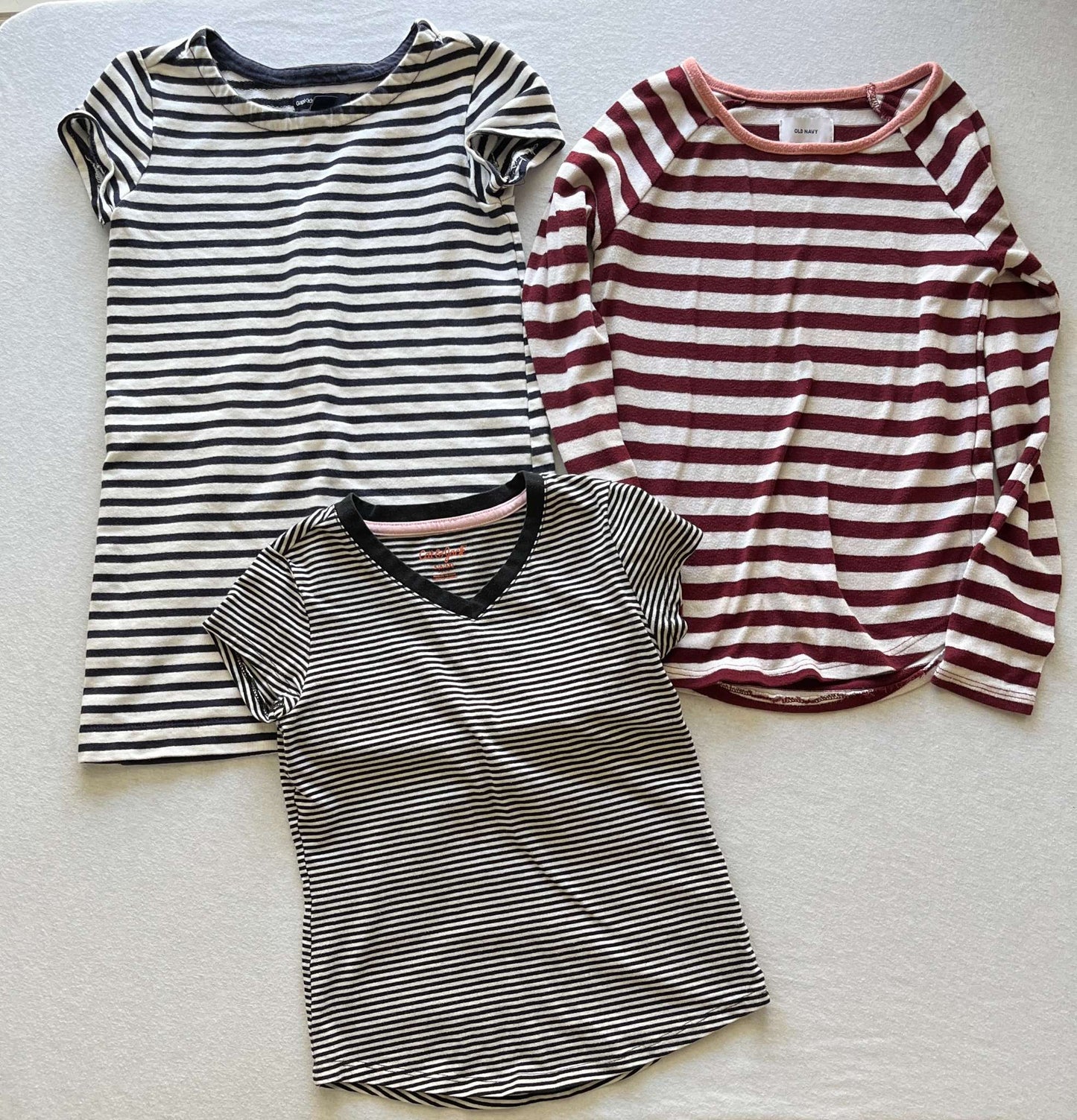 Girls Size 6/7 Striped Top Bundle, Kids 6/6X