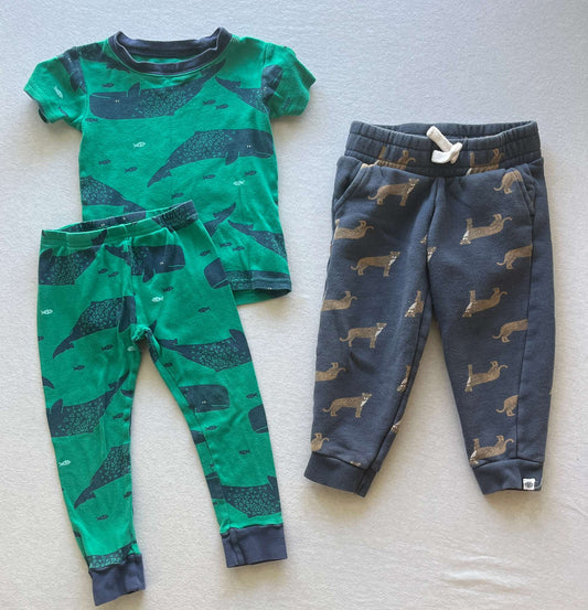 Boys Size 3 Bundle, Pajama Set and Pants, Kids 3 Month (0-3M)