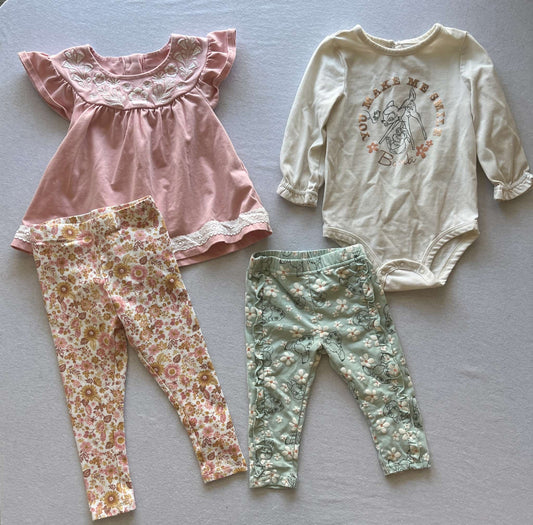 9-12 month Baby Girl Outfit Bundle, 2 Outfits (Disney & Cynthia Rowley), Kids 12 Month (9-12M)